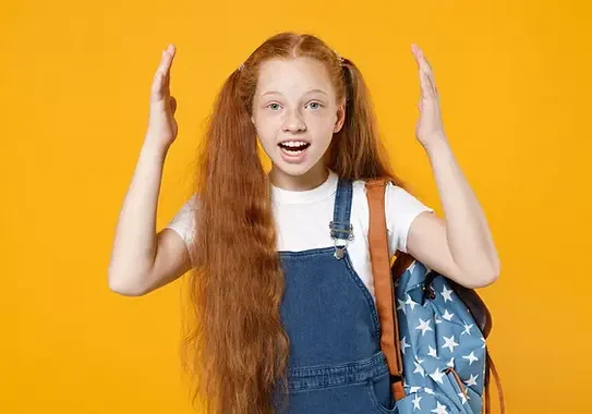 Young shocked redhead school teen girl 1